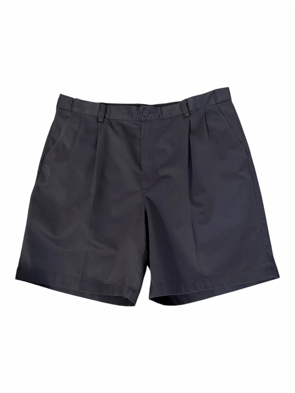 L.L. Bean Men's Black Flat-Front Cotton Shorts Size 38